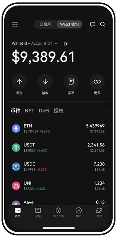 币圈交易所APP页面展示